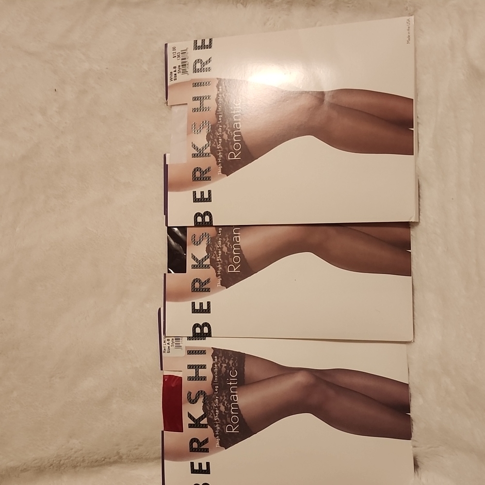 3 pkgs Berkshire lace-top thigh high stockings